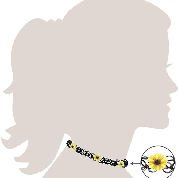 Choker Necklace Set Henna Tattoo Set of 12 - Picture 3 of 6